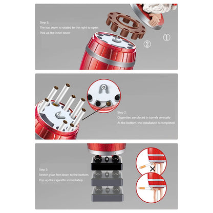 Portable Cigarette Case Creative Wooden Barrel Uncle Santa Claus Funny Cigarette Dispenser Prank Holder Box Storage Container